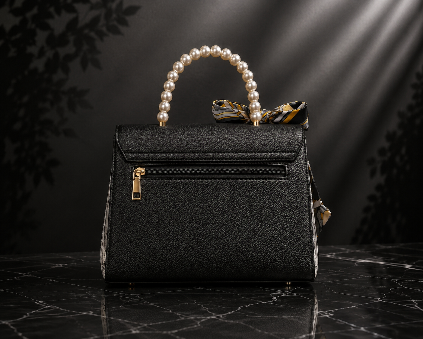 Luxury Pearl handle hand bag for women with floral Bow
