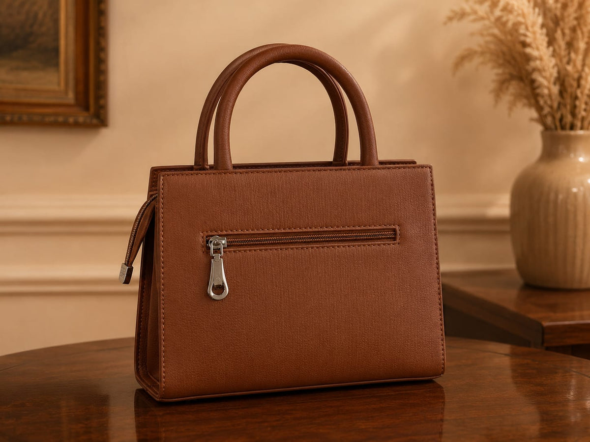 Madveen Paris Luxury Brown Top Handle Handbag for Women