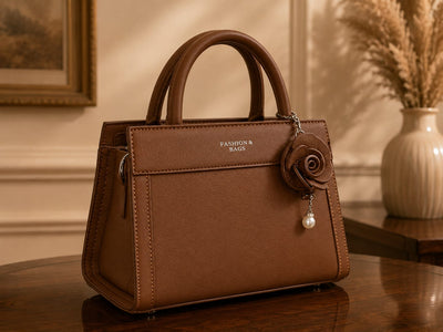 Madveen Paris Luxury Brown Top Handle Handbag for Women