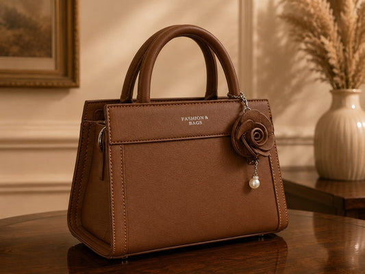 Madveen Paris Luxury Brown Top Handle Handbag for Women