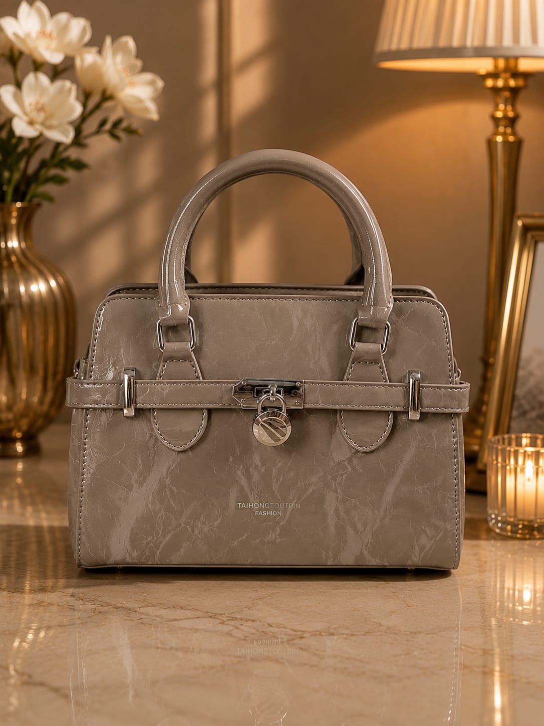 Luxury Textured Top Handle Satchel Bag for Women